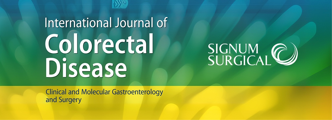 international journal of colorectal disease cover image with signum surgical logo beside it. subtitle is clinical and molecular gastroenterology and surgery